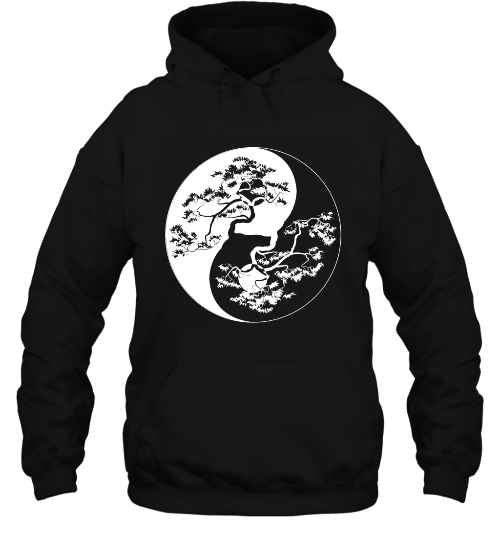 Yin Yang Tree Shirt Hoodie Hoodie Black