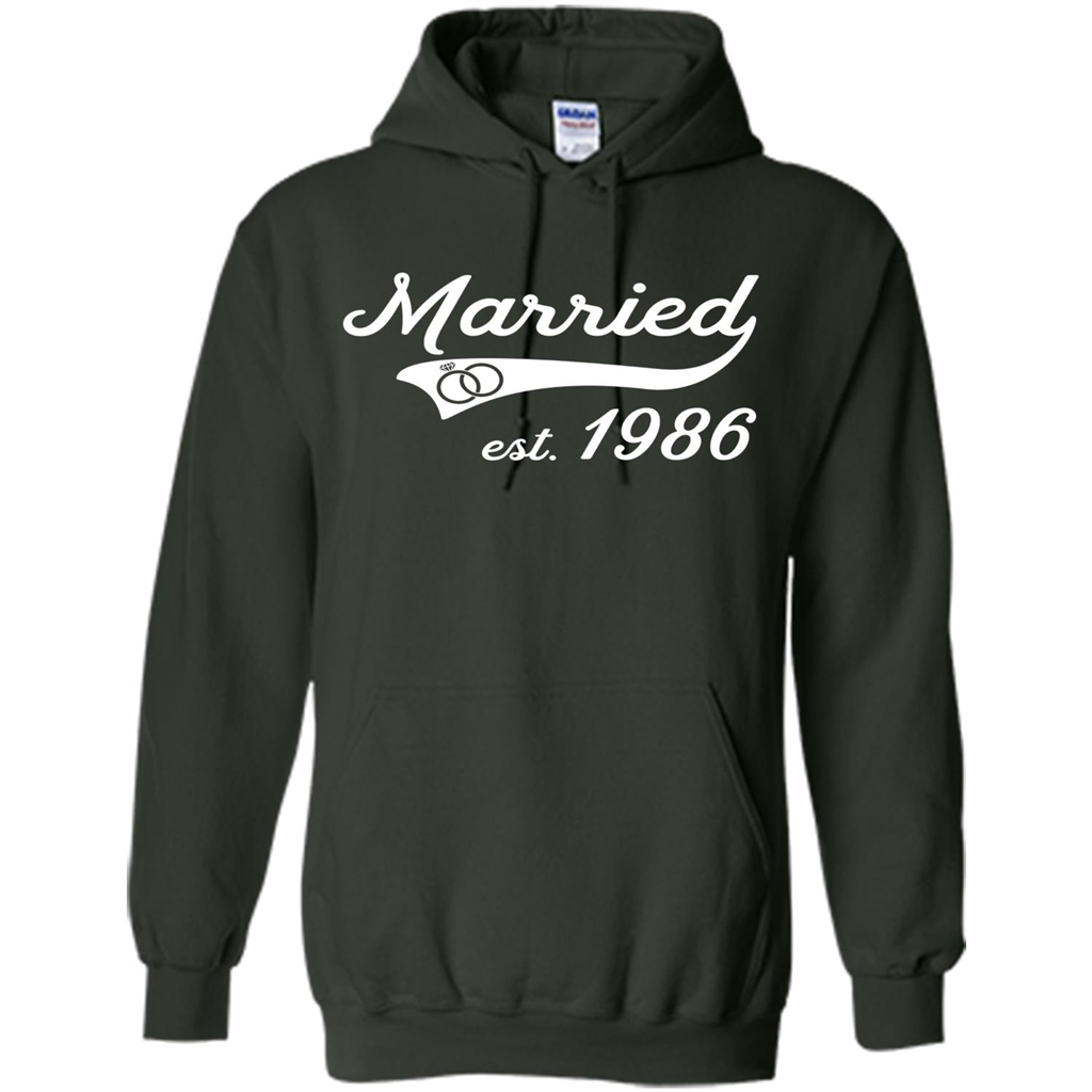 Married Since 1986 T-shirt Wedding Anniversary T-Shirt Forest Green