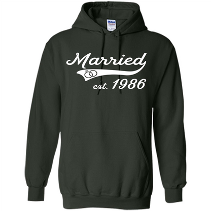 Married Since 1986 T-shirt Wedding Anniversary T-Shirt Forest Green