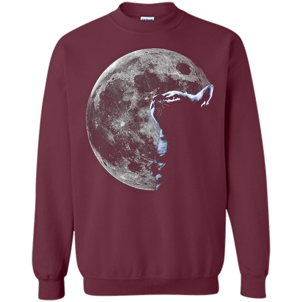 Cat Lover T-shirt Cat And Moon Maroon