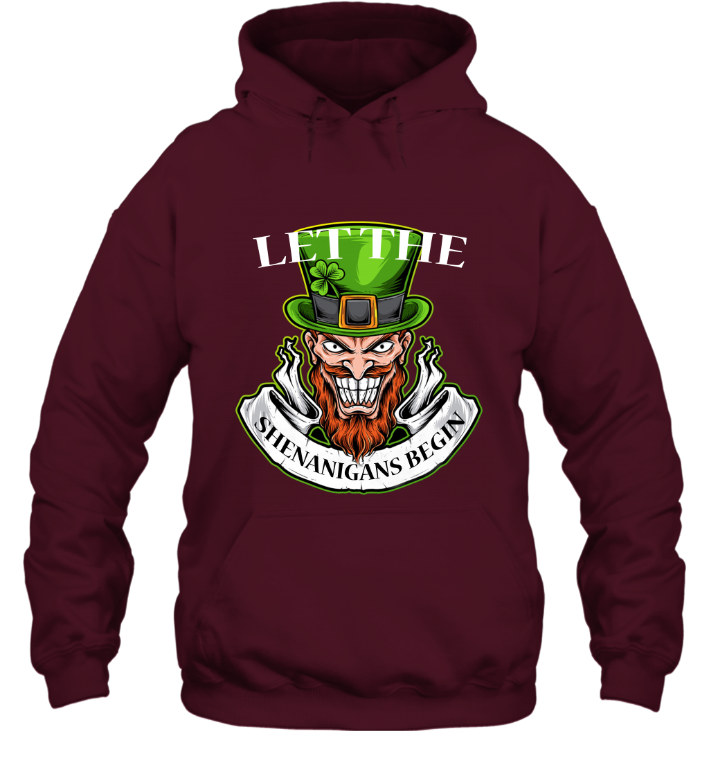 Let The Shenanigans Begin Irish Shirt Hoodie Maroon