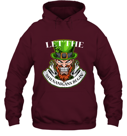Let The Shenanigans Begin Irish Shirt Hoodie Maroon