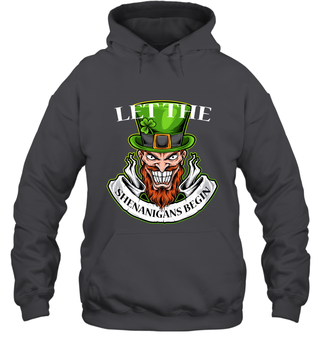 Let The Shenanigans Begin Irish Shirt Hoodie Dark Heather