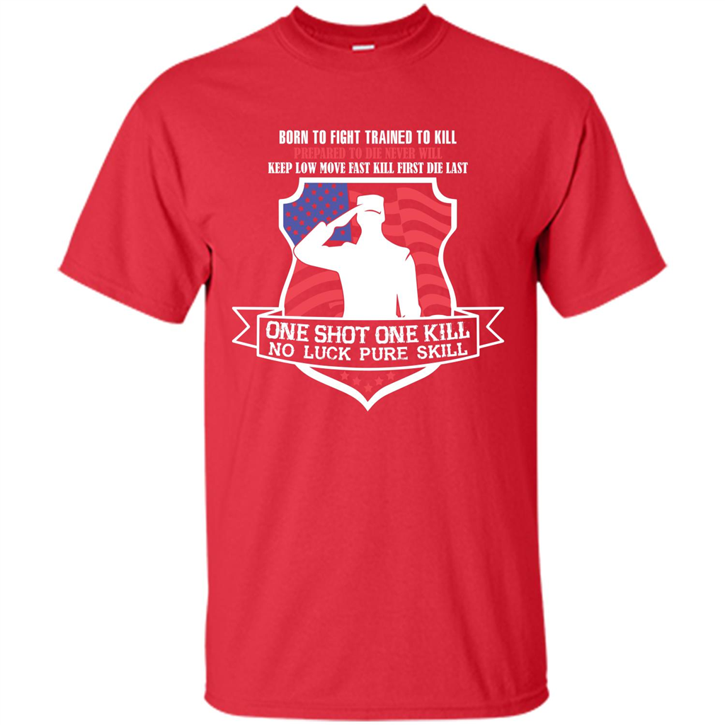 Military T-shirt Born To Fight Trained To Kill Red