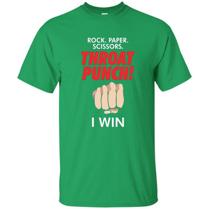 Rock Paper Scissors Throat Punch Funny I Win T-shirt