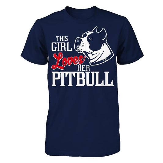 This Girl Loves Her Pitbull Gildan - Short Sleeve Tee Navy
