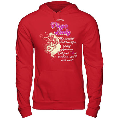 Virgo Lady - The Sweetest, Most Beautiful, Loving, Amazing Gildan - Pullover Hoodie Red