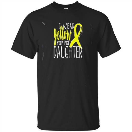 I Wear Yellow Ribbon For My Daughter T-shirt Black