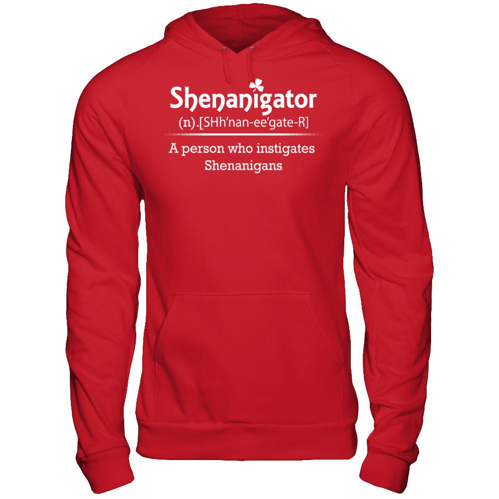 Shenanigator - A Person Who Instigates Shenanigans Gildan - Pullover Hoodie Red