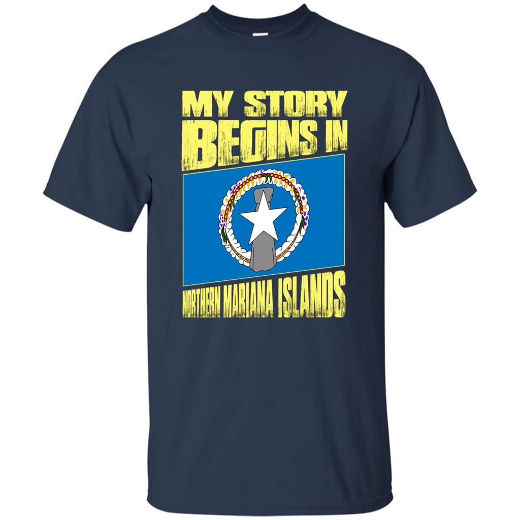 Story Begins In Northern Mariana Islands T-Shirt Navy