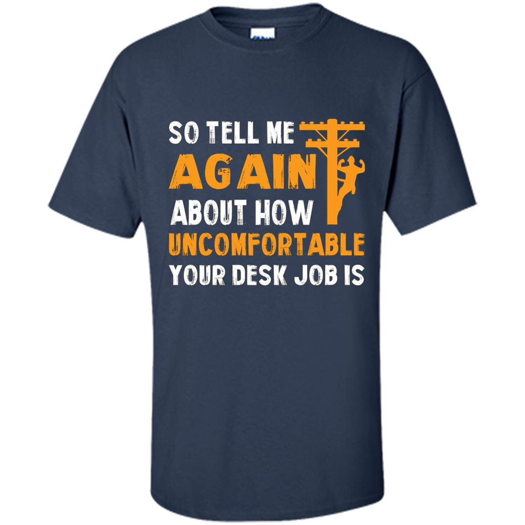 Lineman T-shirt Cool Gift For Lineman Navy