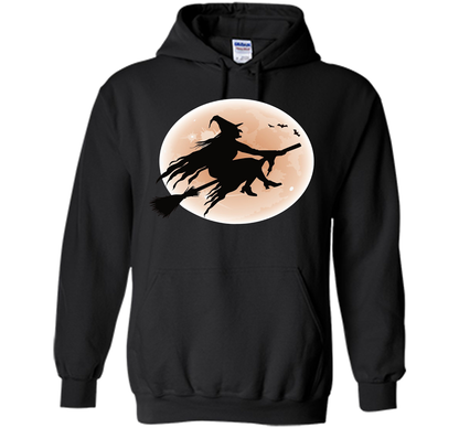 Halloween Full Moon Witch T-Shirt shirt Black