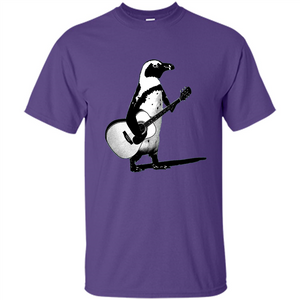 Funny Penguin T-shirt Penguin Plays Guitar