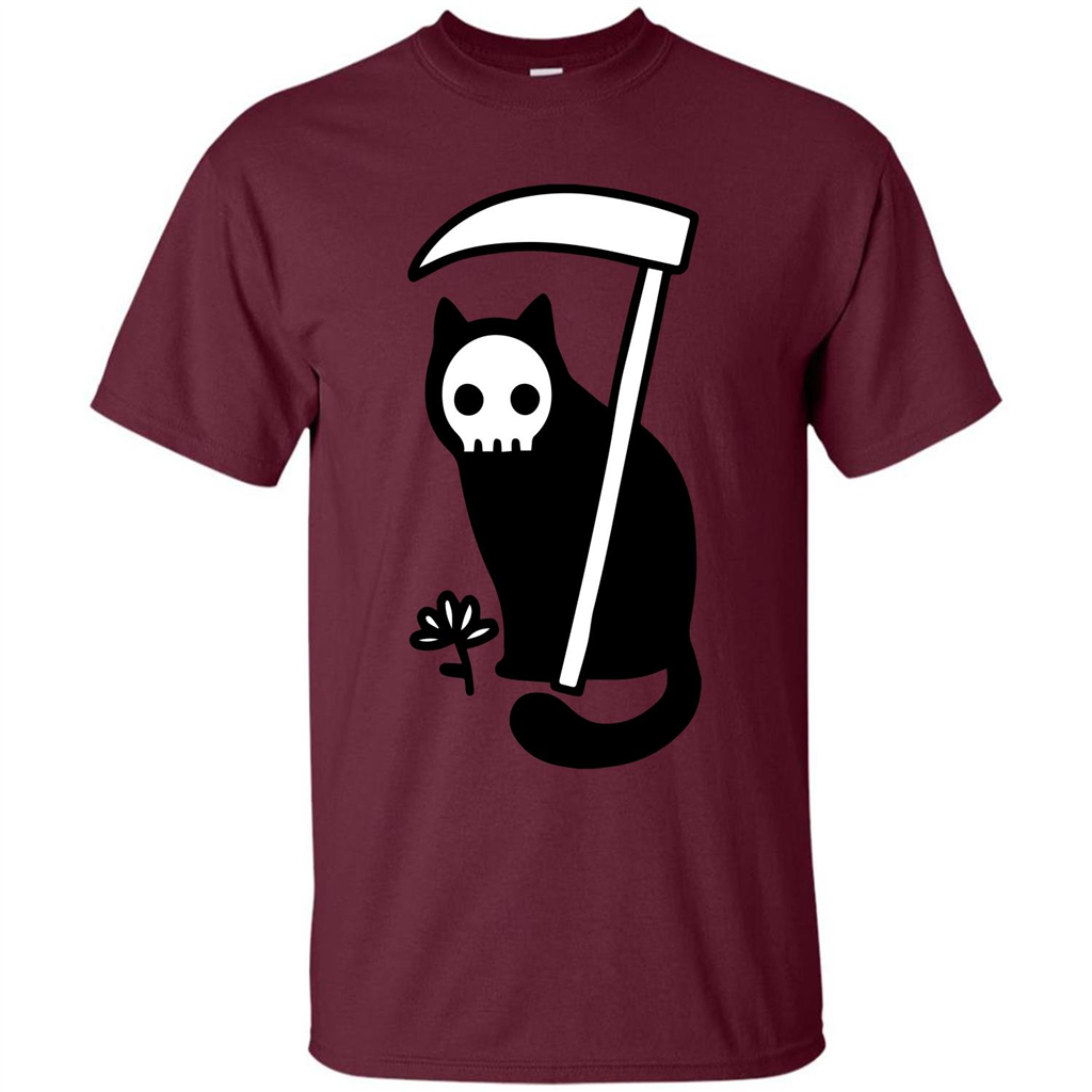 Cat Grimm Reaper T-shirt Maroon