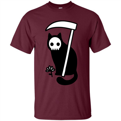 Cat Grimm Reaper T-shirt Maroon