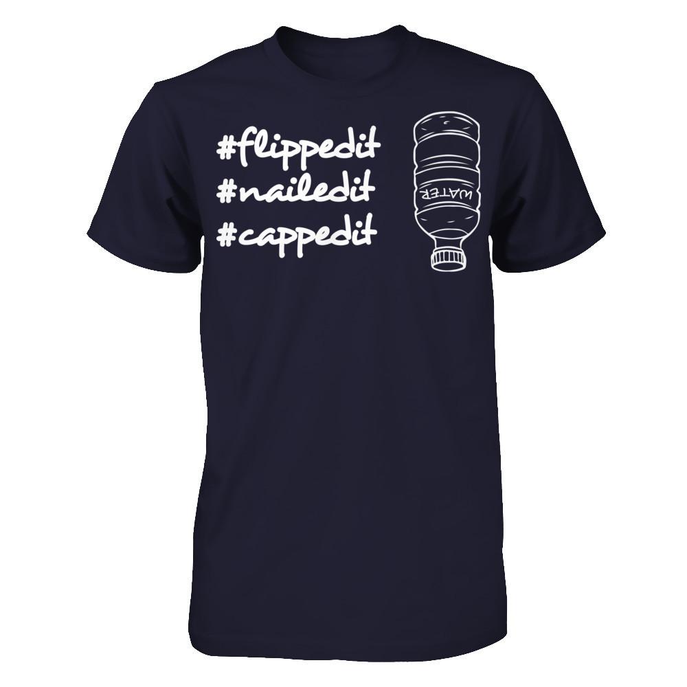 Flippedit Nailedit Cappedit T-shirt Next Level - Unisex Fitted Tee Midnight Navy