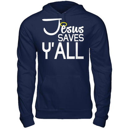 Jesus Saves Y'all Gildan - Pullover Hoodie Navy