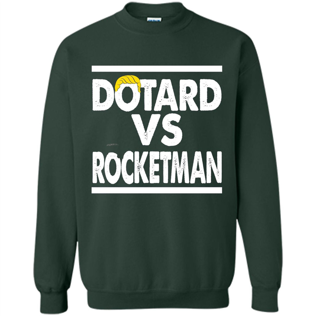 Funny American President T-shirt Dotard Vs Rocketman T-shirt Forest Green