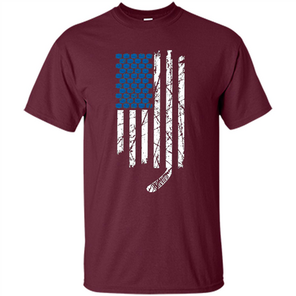 Hockey American Flag T-Shirt Maroon
