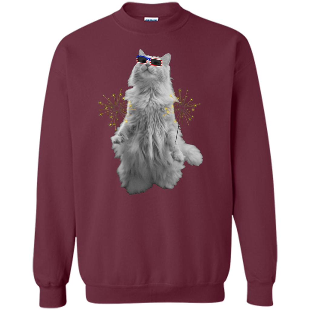 Funny Patriot Cat T-shirt Meowica Maroon