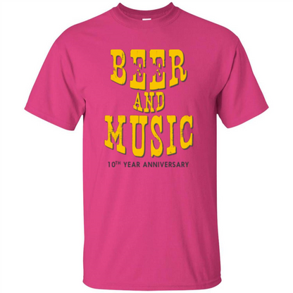 Beer And Music 10th Year Anniversary T-shirt Heliconia