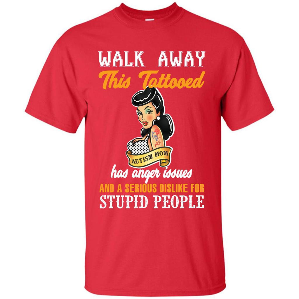 Autism Awareness T-shirt Walk Away This Tattooed Red