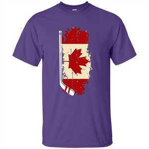 Canada Hockey Funny T-Shirt Canada Hockey Flag T-shirt