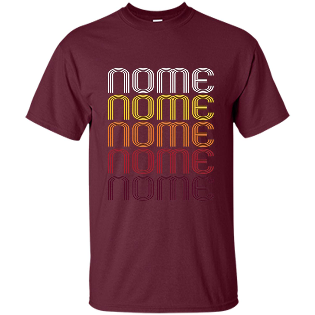 Nome, Vintage Style Alaska T-shirt Maroon