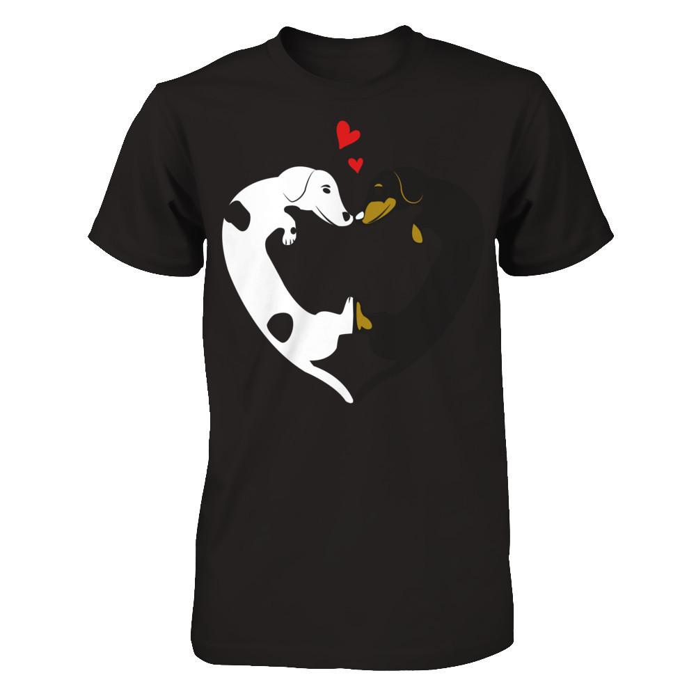 Dog Heart - Love Dog T-shirt Gildan - Short Sleeve Tee Black