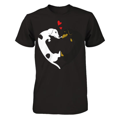 Dog Heart - Love Dog T-shirt Gildan - Short Sleeve Tee Black