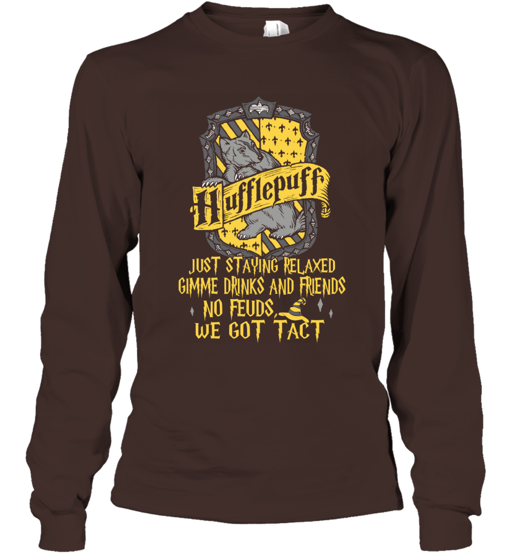 Harry Potter Quotes Hufflepuff Long Sleeve T-Shirt Long Sleeve T-Shirt Dark Chocolate