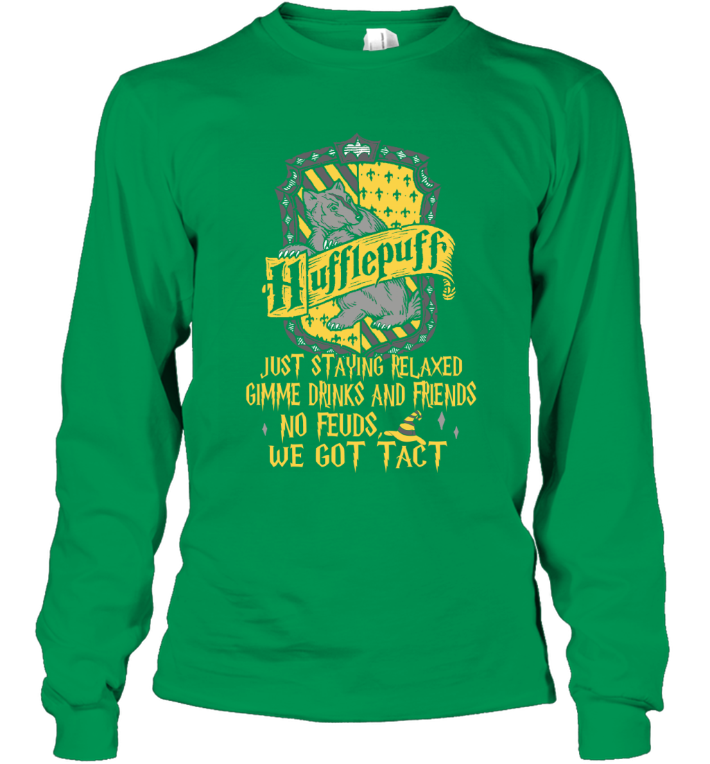 Harry Potter Quotes Hufflepuff Long Sleeve T-Shirt Long Sleeve T-Shirt Irish Green