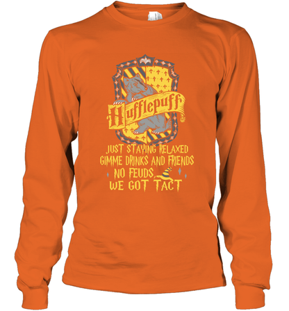Harry Potter Quotes Hufflepuff Long Sleeve T-Shirt Long Sleeve T-Shirt Orange
