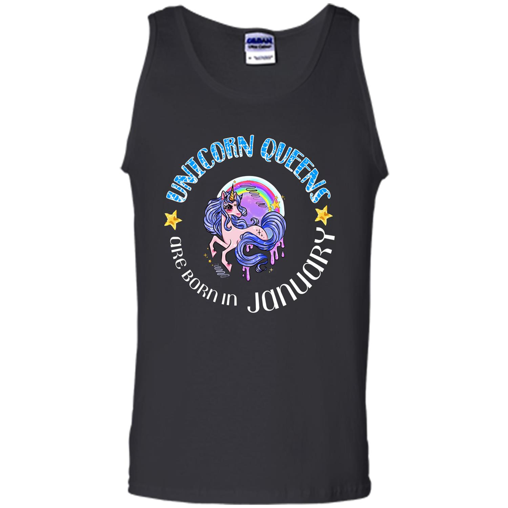 January Unicorn T-shirt Unicorn Queens Are Born In January Black