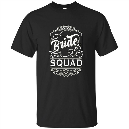 Bride Squad T-shirt Womens Bachelorette Party Bridesmaids Black