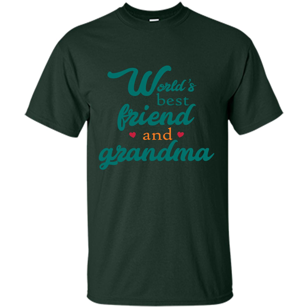 Grandma T-shirt World‰۪s Best Friend And Grandma Forest Green