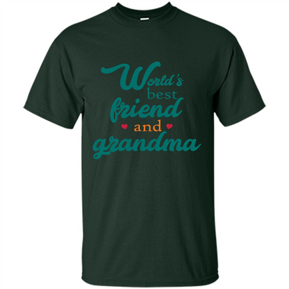 Grandma T-shirt World‰۪s Best Friend And Grandma Forest Green