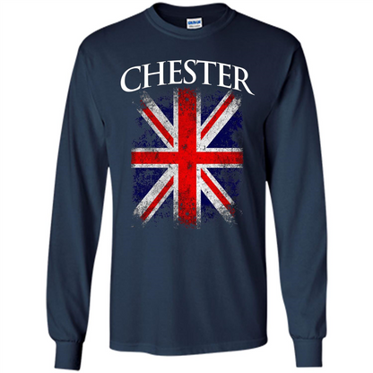 Chester England British Flag T-shirt Navy