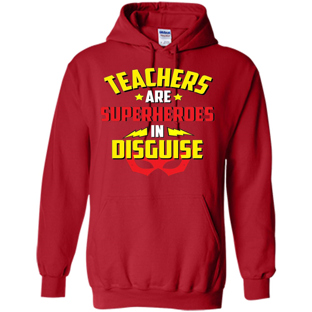 Funny Teacher Superpower Superhero In Disguise T-shirt Red