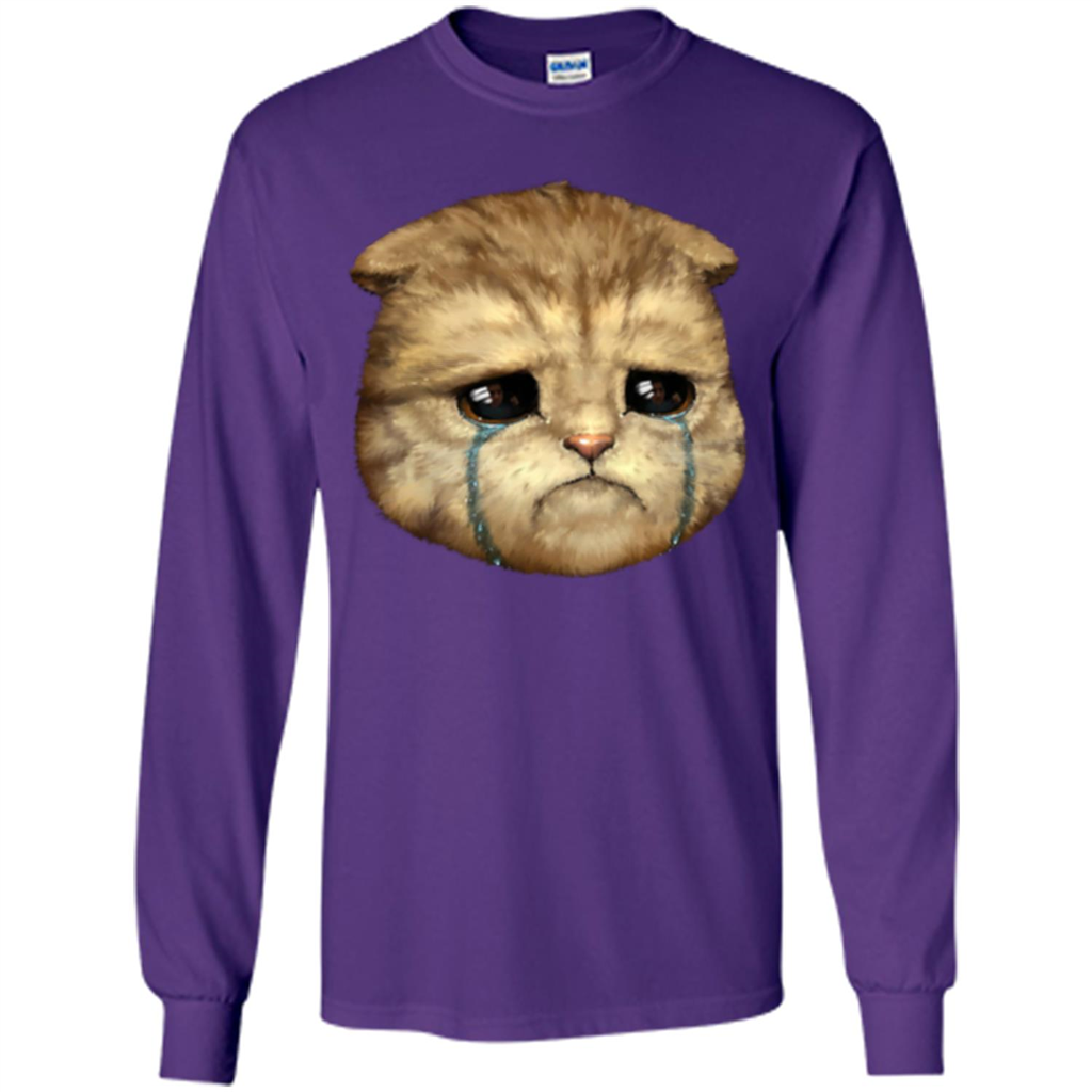 Cat Lovers T-shirt Cat Crying Purple