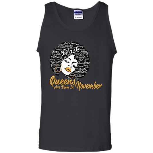 Queen Are Born In November T-shirt Black