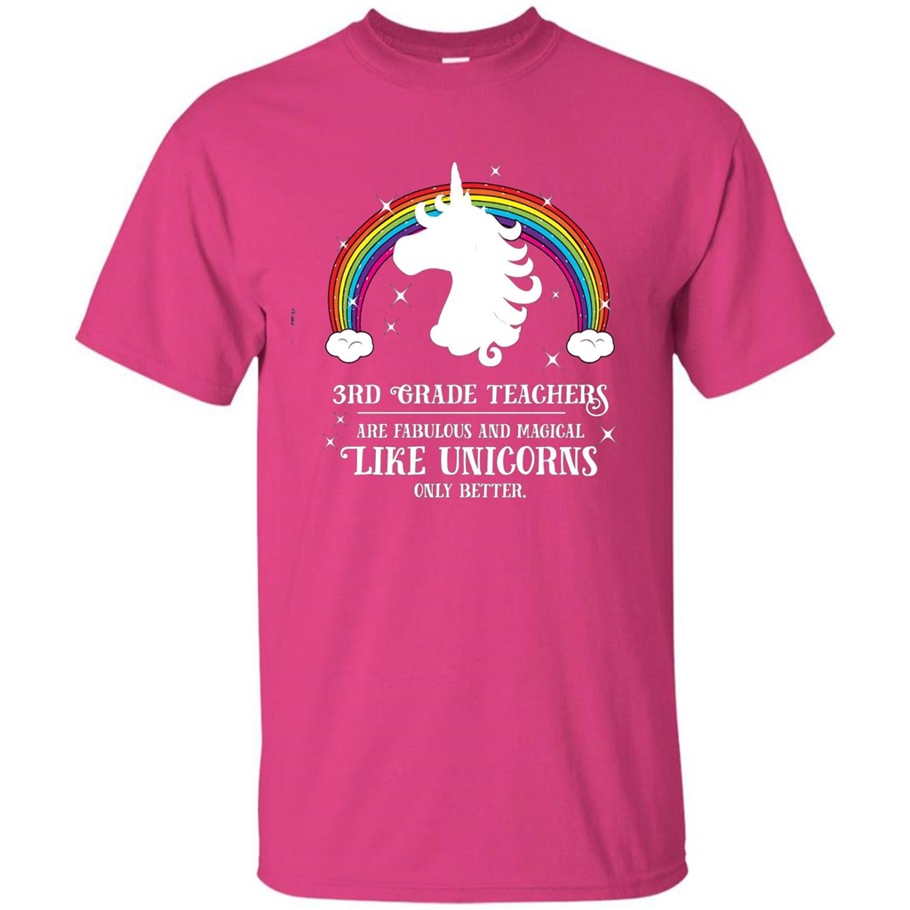 Third Grade T-shirt 3rd Grade Teachers Fabulous Unicorn T-shirt Heliconia