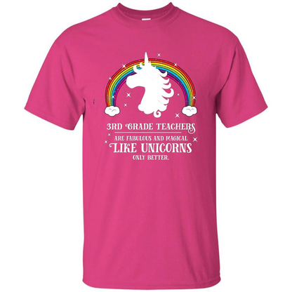 Third Grade T-shirt 3rd Grade Teachers Fabulous Unicorn T-shirt Heliconia