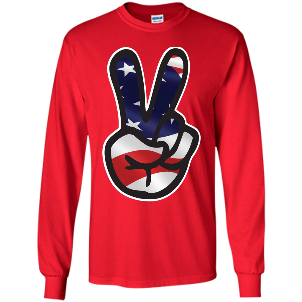 Amreican Flag Peace Guy T-shirt Red
