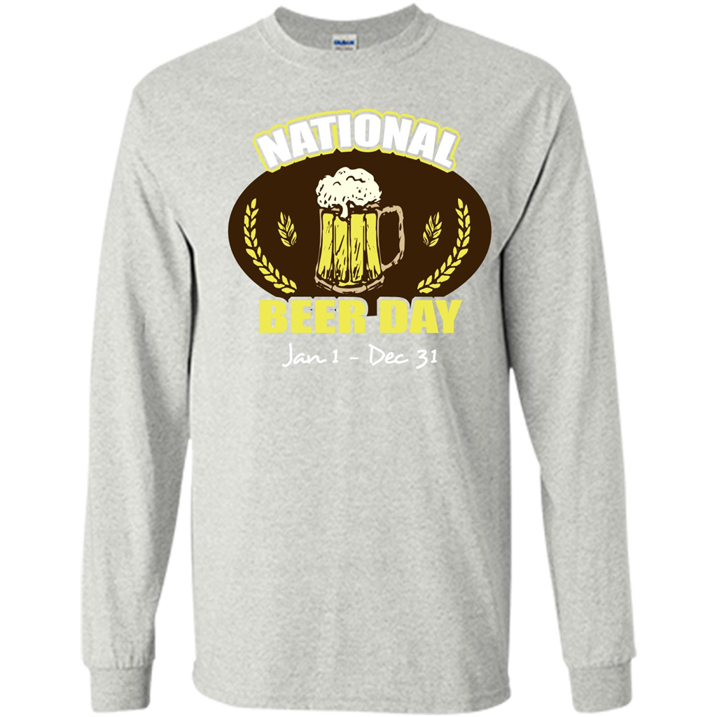 Beer T-shirt National Beer Day Jan1-Dec 31 Ash