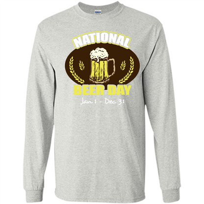 Beer T-shirt National Beer Day Jan1-Dec 31 Ash