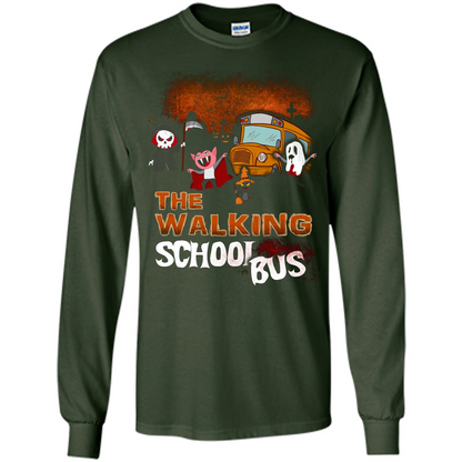 Halloween T-shirt The Walking School Bus T-shirt Forest Green