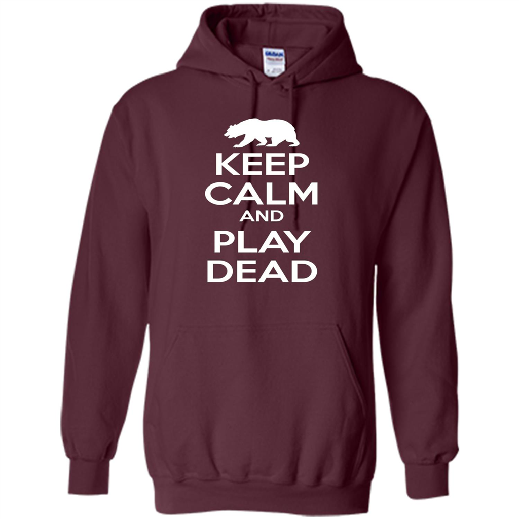 Keep Calm and Play Dead Bear T-shirt Maroon
