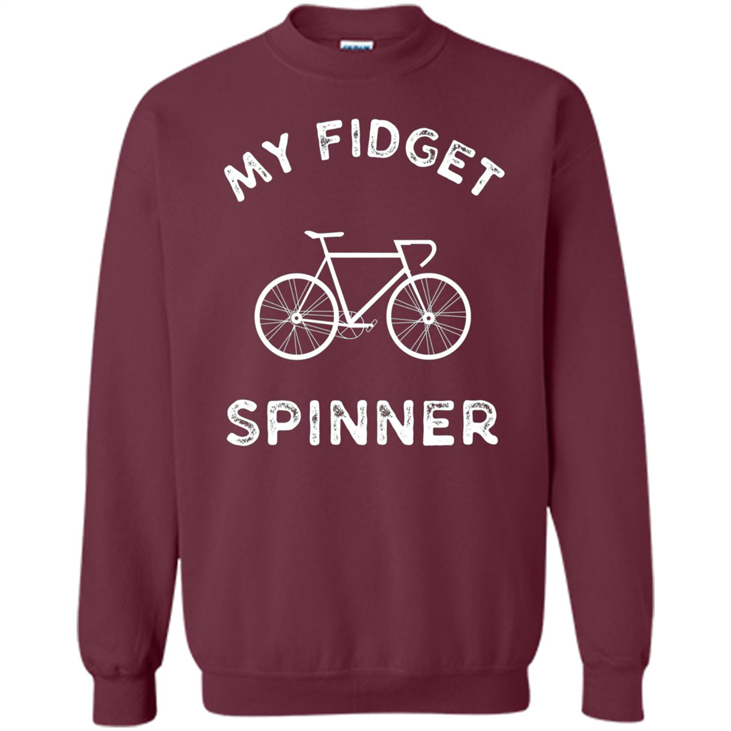 Funny Cool Cycling Mountain Biking T-shirt My Fidget Spinner Maroon