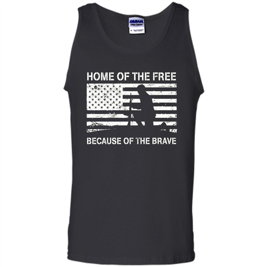 Military T-shirt Home Of The Free Because Of The Brave Black